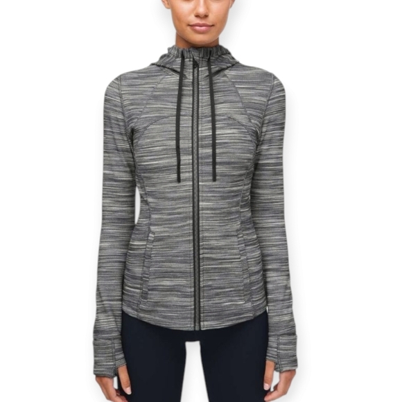 Lululemon Hooded Define Jacket Size 4 Heathered Black White Gray - Picture 1 of 16